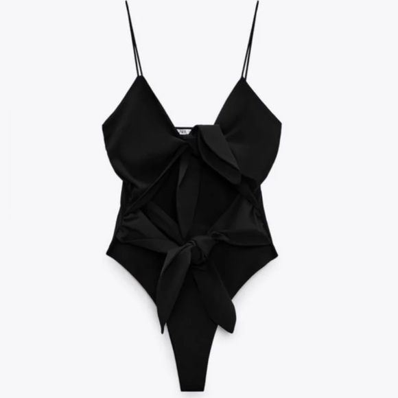 Zara BLACK CUT OUT BODYSUIT - Picture 4 of 10